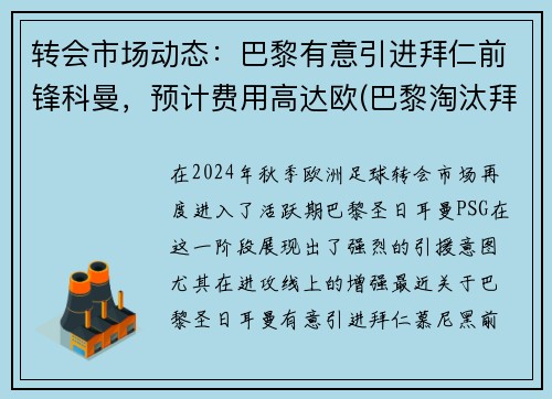 转会市场动态：巴黎有意引进拜仁前锋科曼，预计费用高达欧(巴黎淘汰拜仁=冠军)